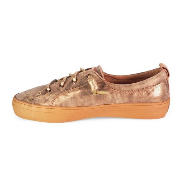 Sperry Crest Vibe Shimmer Metallic Leather Sneakers "Rose" STS87914 Women's 9 - Picture 6 of 11